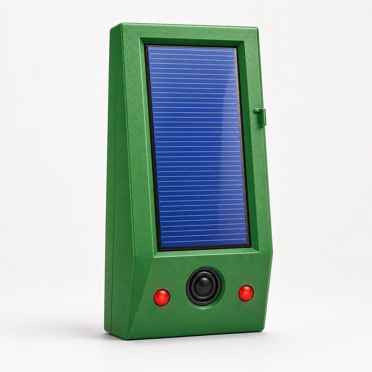 IonAway Yard Guardian, green solar ultrasonic garden stake, studio