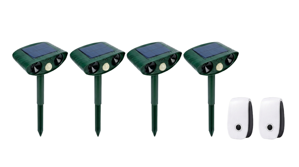 PestRay Perimeter System: four Perimeter Sentries and two Indoor Plugs