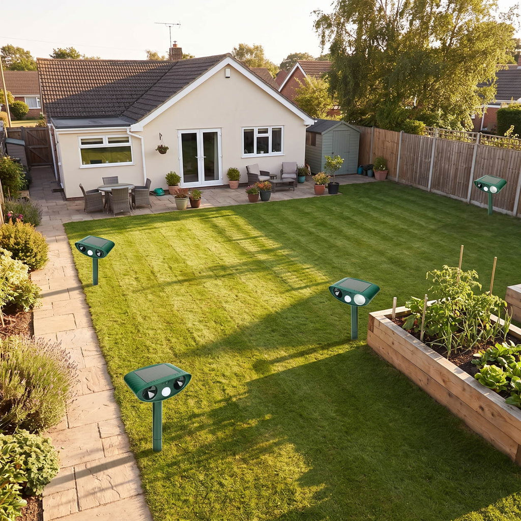 Perimeter Sentries placed around a property, forming a ring at ground level